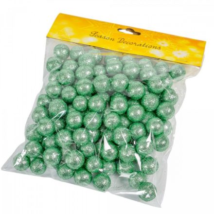 Glitteres hungarocell golyó menta 2cm 30g