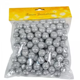 Glitteres hungarocell golyó ezüst 2cm 30g