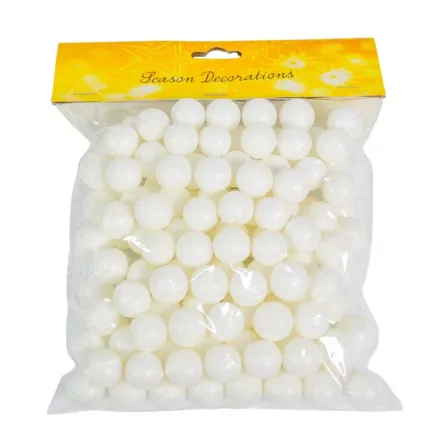 Glitteres hungarocell golyó fehér 2cm 30g