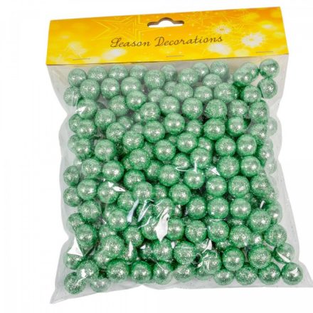 Glitteres hungarocell golyó menta 1,5cm 30g