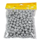 Glitteres hungarocell golyó ezüst 1,5cm 30g