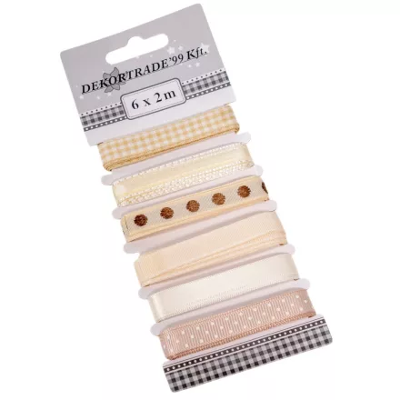 Szalag mintás krém 2m 6db-os