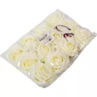 Gyémántrózsa virágfej krém 7cm 4 darabos csomagban rendelhető (darab ár!)