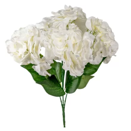 Hortenzia csokor 5 virágos krém 45cm
