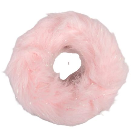 Szőr koszorú akasztós rózsaszín 16cm