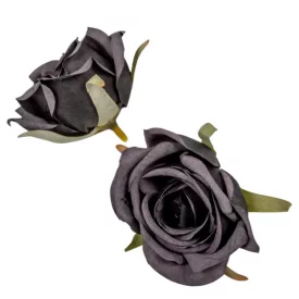   Rózsa virágfej 5,5cm fekete 6 darabos csomagban rendelhető (darab ár!)