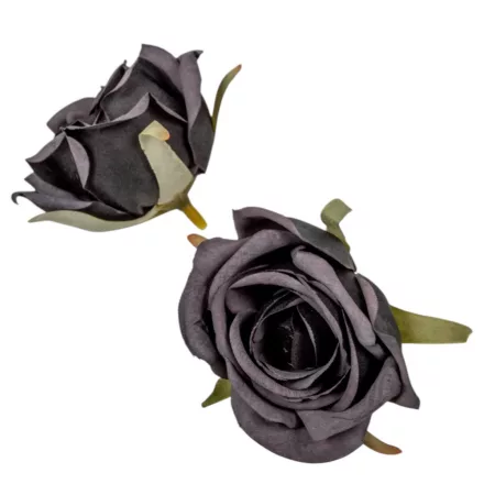 Rózsa virágfej 5,5cm fekete 6 darabos csomagban rendelhető (darab ár!)