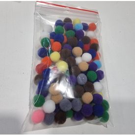 Zsenília pompon 1 cm  - vegyes szín 100 darabos csomag