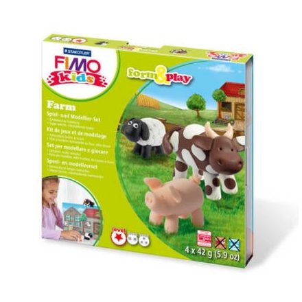 Fimo-Kids gyurmakészlet, Form&Play - 4X42g - Farm