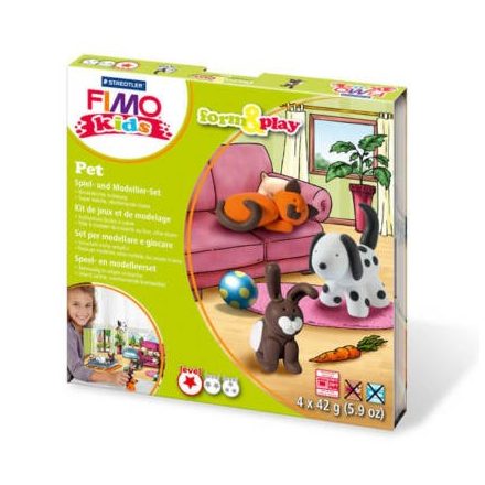 Fimo-Kids gyurmakészlet, Form&Play - 4X42g - Állatok
