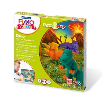 Fimo-Kids gyurmakészlet, Form&Play - 4X42g - Dínók