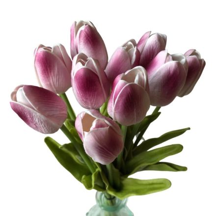 Tulipán csokor - fehér - lila