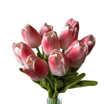 Tulipán csokor - fehér - pink