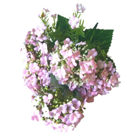 Selyemvirág - Hortenzia csokor - rózsaszín