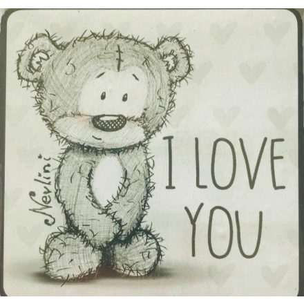 Műanyag tábla - Macis I love you