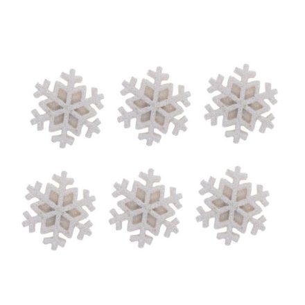 Fehér glitteres hópihe poly - 6db