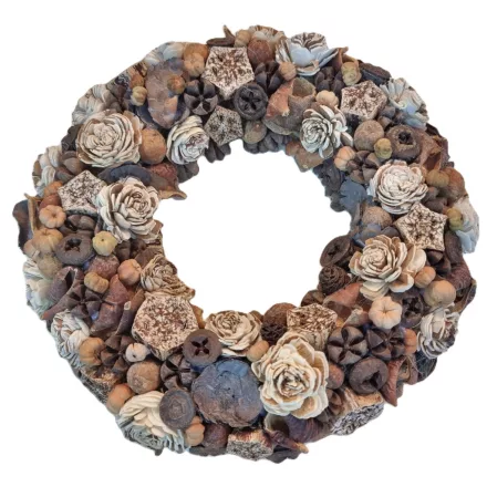 Barna - bézs terméskoszorú