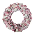 Rózsaszín csillagkoszorú – természetes, romantikus téli dekor (30 cm)