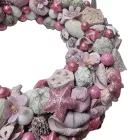Rózsaszín csillagkoszorú – természetes, romantikus téli dekor (30 cm)