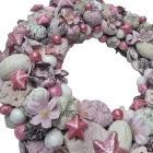 Rózsaszín csillagkoszorú – természetes, romantikus téli dekor (30 cm)