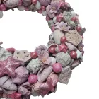 Rózsaszín csillagkoszorú – természetes, romantikus téli dekor (30 cm)
