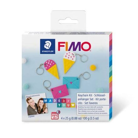 FIMO Soft DIY süthető gyurma készlet, 4x25 g - Kulcstartó