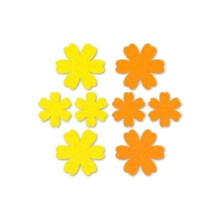 Filc díszek - Virágok - sárga
