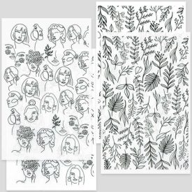 Transzfer papír süthető gyurmához - Arcok és fűfélék Transzfer papír süthető gyurmához - Arcok és fűfélék