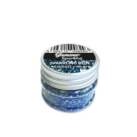 Színes zúzott üvegtörmelék - csillogó kék