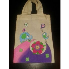 Textil táska - festett elefántos - ÖTLET Textil táska - festett elefántos - ÖTLET