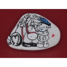 Festett kő - POSCA tollal -lovacskás kisgyerek - ÖTLET