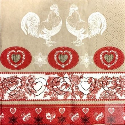 Húsvéti szalvéta  -  Kakasos
