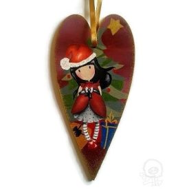Karácsonyi függő dísz - mikulás kislány - ÖTLET