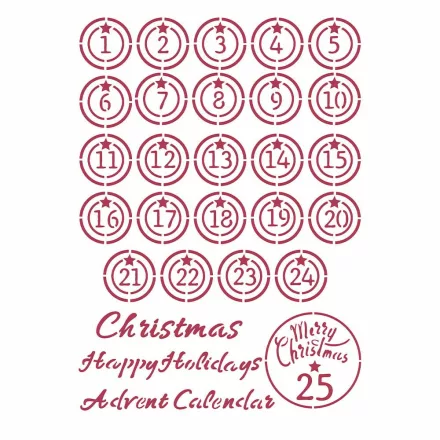 Stencil - Karácsonyi Patchwork advent 21x30cm