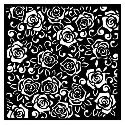 Media stencil -  Rose Parfum roses pattern