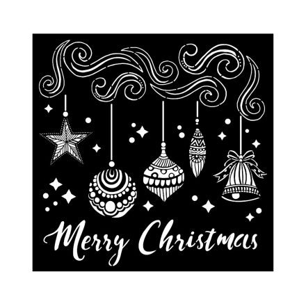 Media stencil -  Merry Christmas bells 18x18cm