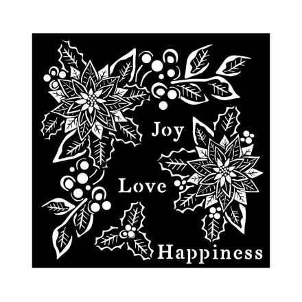 Media stencil -  Christmas Joy, Love, Happiness