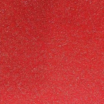 Csillogó, glitteres filc anyag - piros 40x30cm