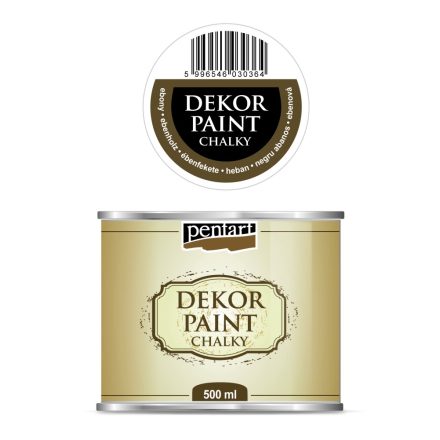 Pentart Dekor Paint Chalky - Ébenfekete - 500ml
