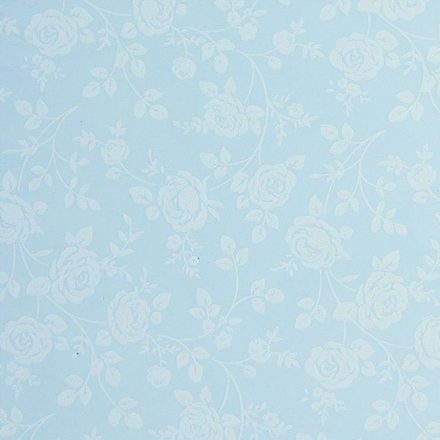 Dekorgumi rózsás - pasztel kék-fehér - 60x40cm