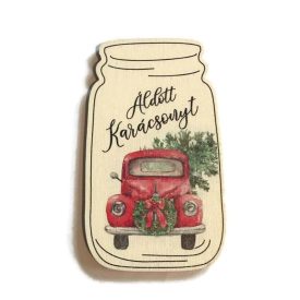 Fa tábla - Áldott Karácsonyt teherautós Fa tábla - Áldott Karácsonyt teherautós