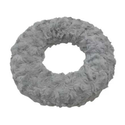 Szőrmés adventi  koszorú - szürke - 20cm