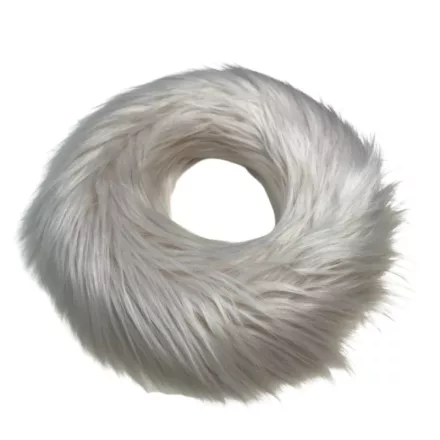 Hosszú szőrmés koszorú - rózsaszín - 20cm