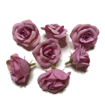 Művirág - kicsi rózsaszín rózsafej - 7 fej