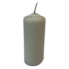 Bársony henger díszgyertya - szürke - 1db