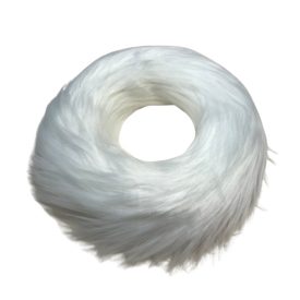 Hosszú szőrmés koszorú - fehér - 20cm Hosszú szőrmés koszorú - fehér - 20cm