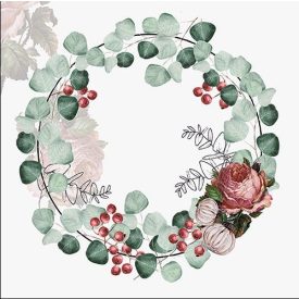 Karácsonyi szalvéta  - Eukaliptus koszorú Karácsonyi szalvéta  - Eukaliptus koszorú