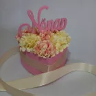 Selyemvirág box - Rózsaszín Nőnapi Szív