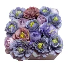 Selyemvirág box - Lila csipkés fadobozban